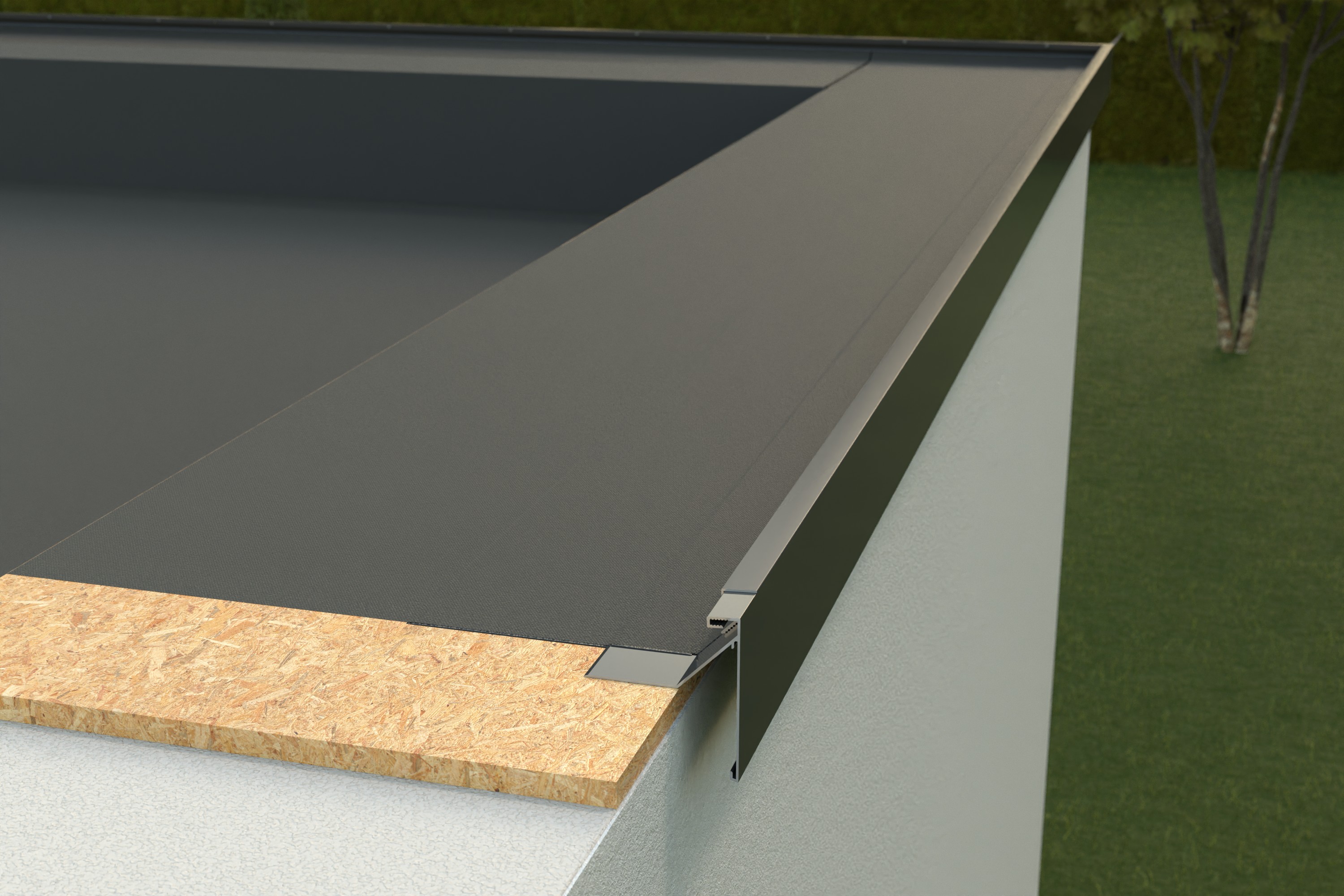 Wizualizacja profil attykowy dach płaski